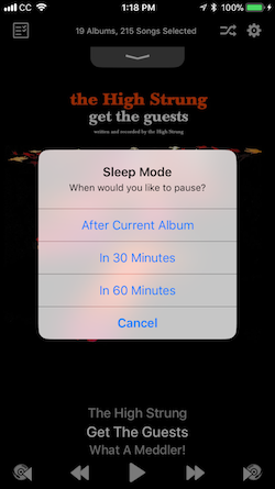 Shows sleep mode options in screenshot from iPhone
